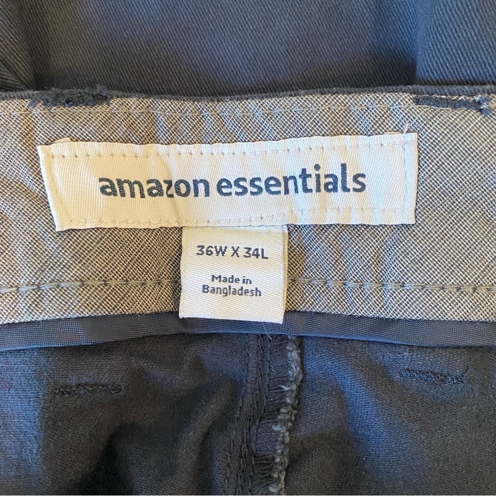 Amazon Essentials Men size 36 x 34 casual flat front blue classic chino pant NWT - Picture 7 of 11